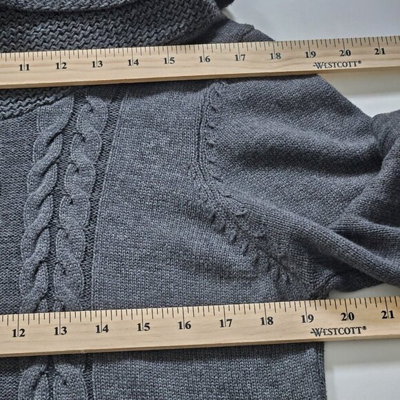 Jessica Sweater Dress Women XL Gray LS Cable Knit Turtleneck Western Cottagecore - Picture 5 of 16